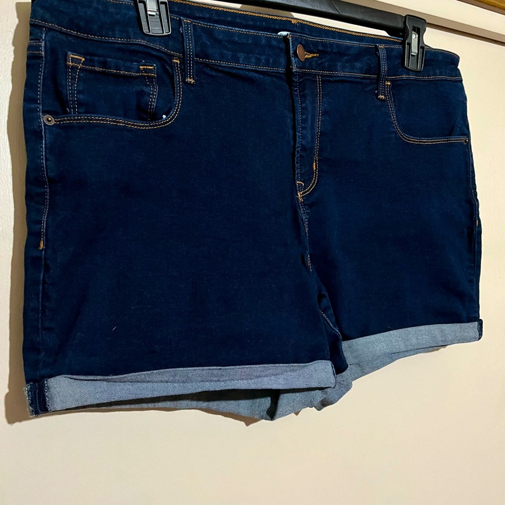 Dark denim shorts , 3.5 “ long, size 16